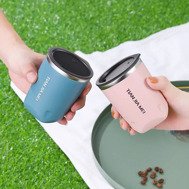 Afralia™ 300ml Stainless Steel Vacuum Flask Thermal Travel Mug Cup