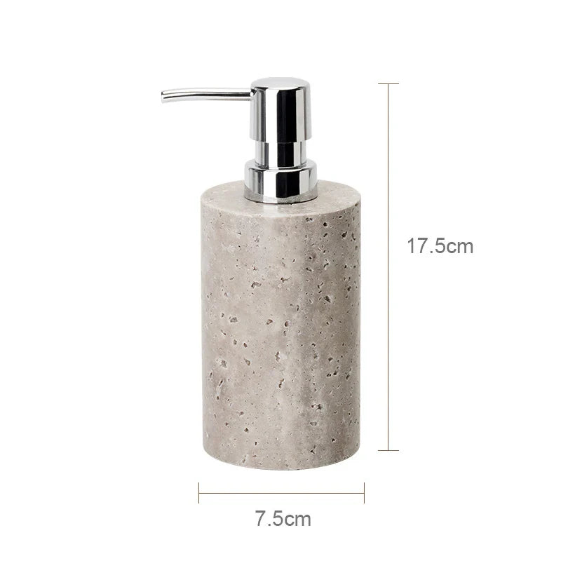 Afralia™ Natural Marble Bathroom Set with Soap Dispenser, Diffuser, & Holder Tray