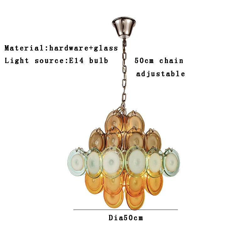 Nordic Retro Glass Oval Pendant Light for Living Room, LED E14 Dimmable - Afralia™