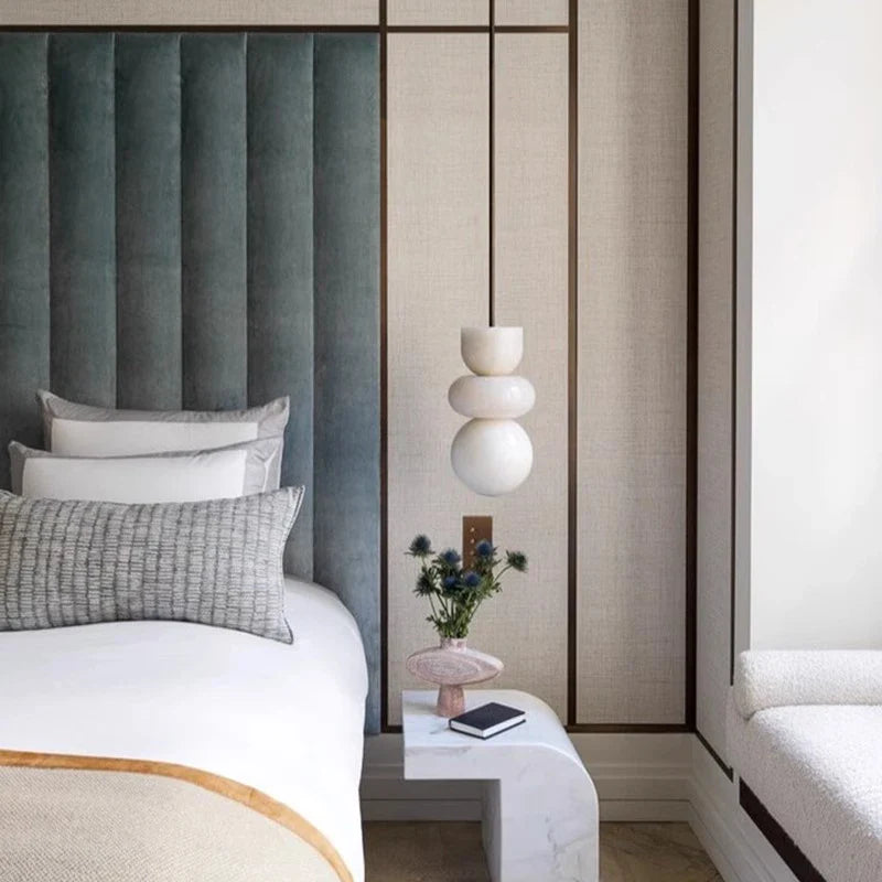 Afralia™ Marble LED Pendant Light: Modern Luxury Chandelier for Bedroom, Living Room, Villa.