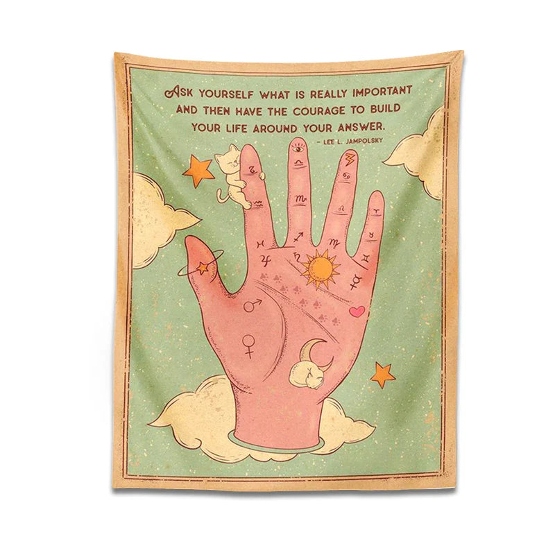 Afralia™ Tarot Palmistry Tapestry Cat Sun Moon Witchcraft Bohemian Hippie Home Decor