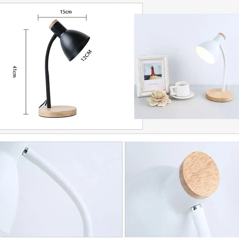 Afralia™ Nordic Desk Lamp - Creative Wood Table Lamp for Bedroom and Study