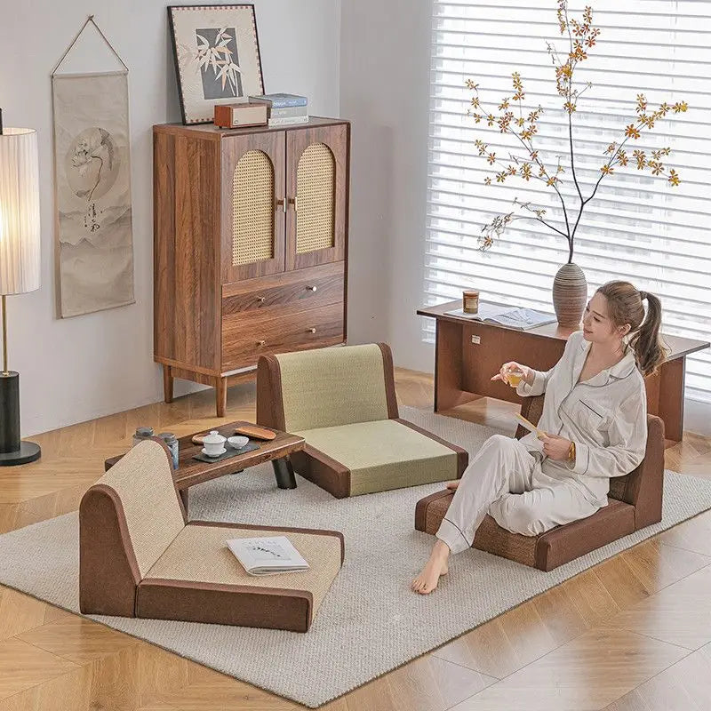 Afralia™ Japanese Style Tatami Chairs, Room Chairs, Legless Chairs, Bay Windows Chairs, Backrest Chairs