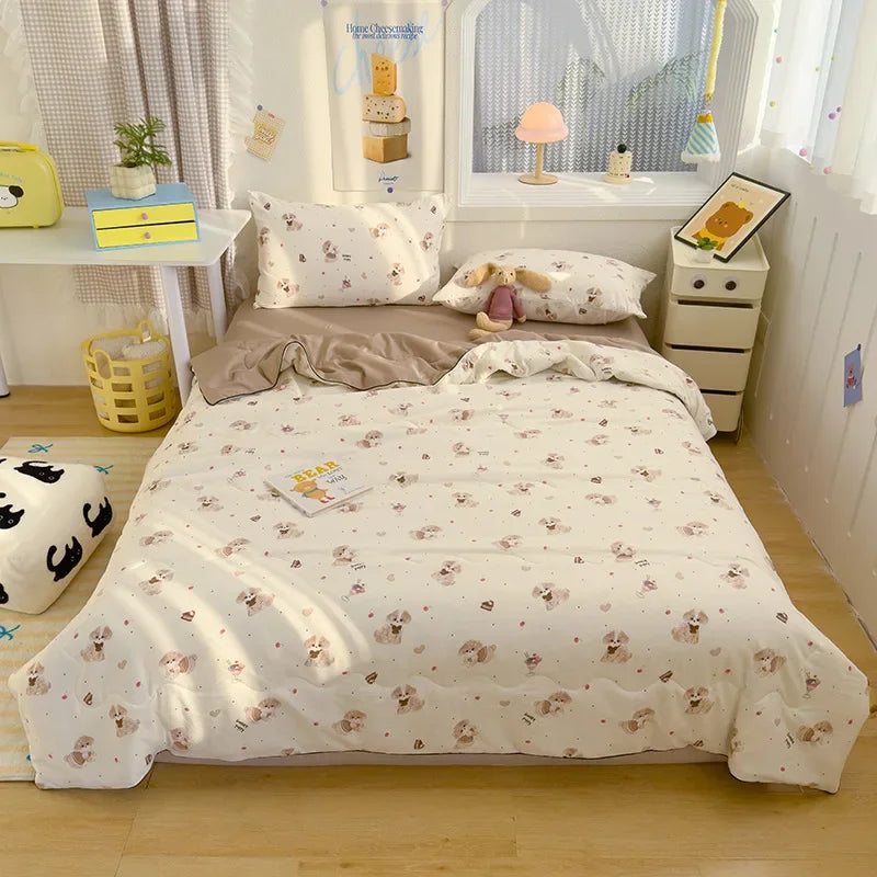 Afralia™ Printed Double Gauze Summer Quilt - Breathable & Skin-Friendly Cooling Comforter