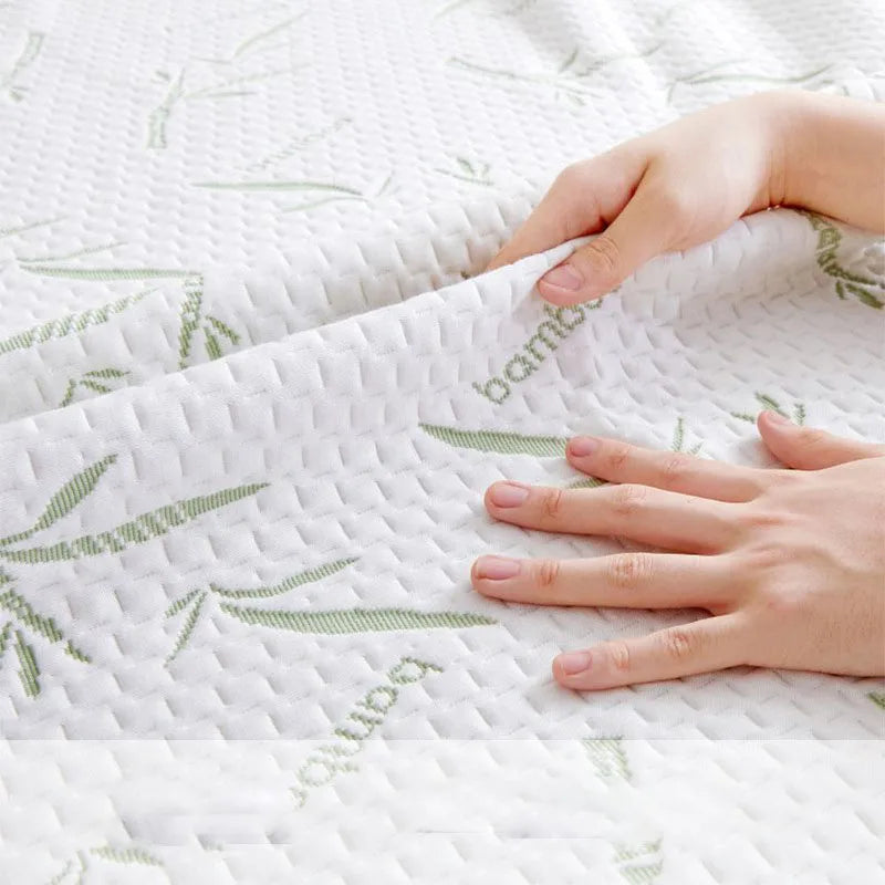 Afralia™ Bamboo Jacquard Waterproof Fitted Mattress Cover for Queen King Bed