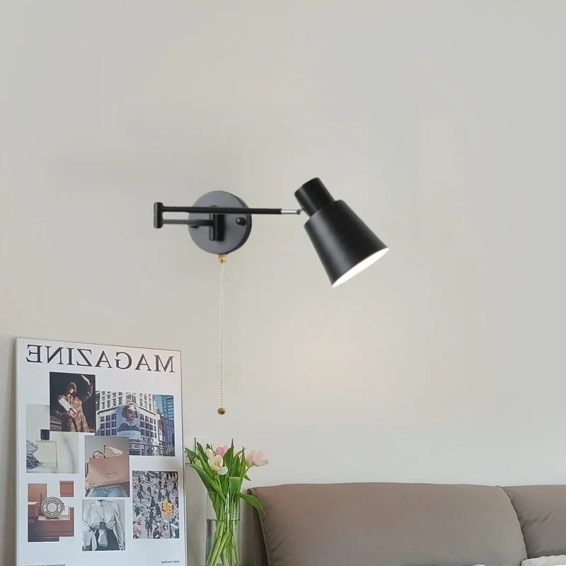 Afralia™ Black Iron LED Wall Sconce for Home Decor - Modern Nordic Style