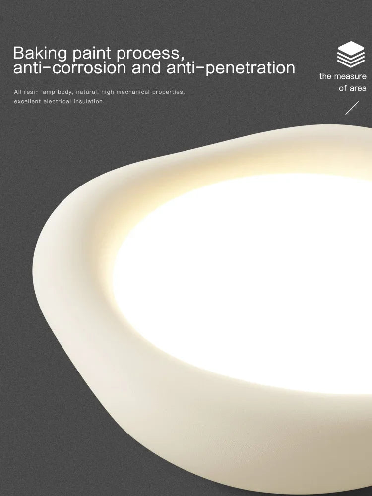 Afralia™ Resin Cream Minimalist Ceiling Lamp - Modern Master Bedroom Lighting