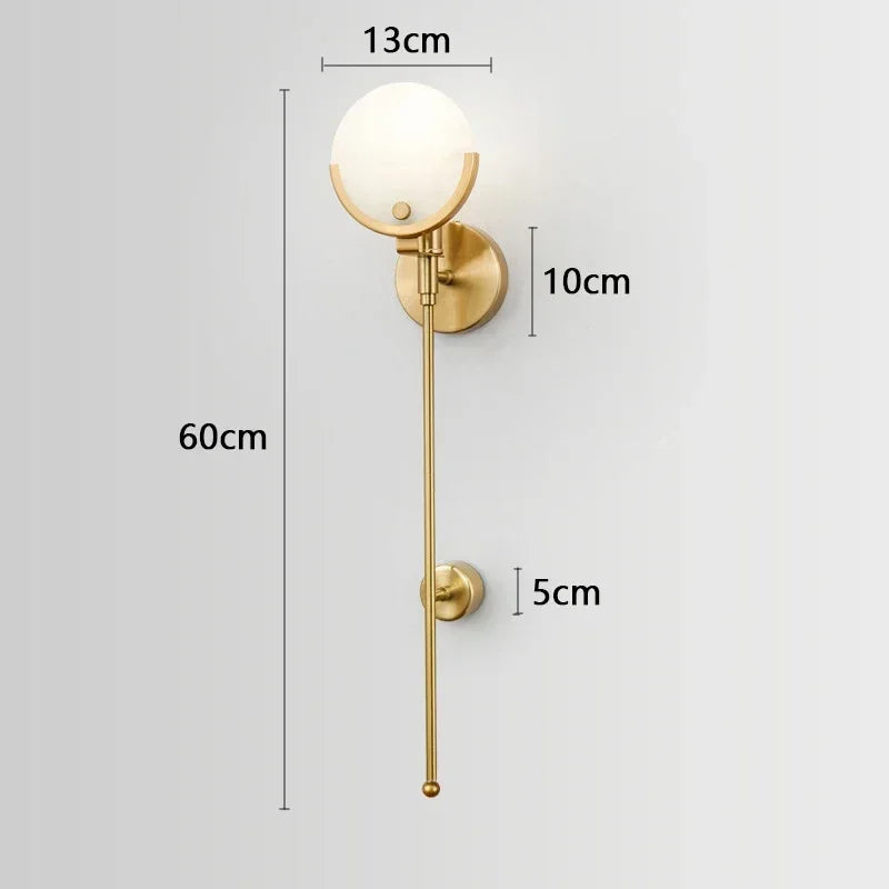 Afralia Marble & Copper Wall Lamp for TV Background, Restaurants, Bedroom - Luxury Decor