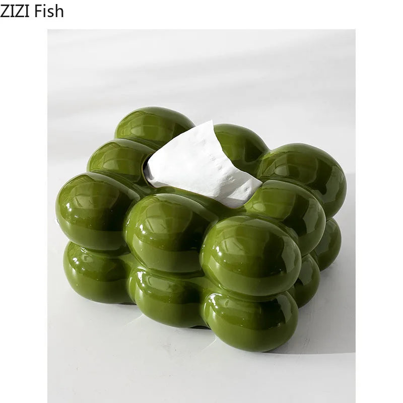 Afralia™ Cotton Candy Tissue Box Dining Table Holder - Removable Paper Towel Case