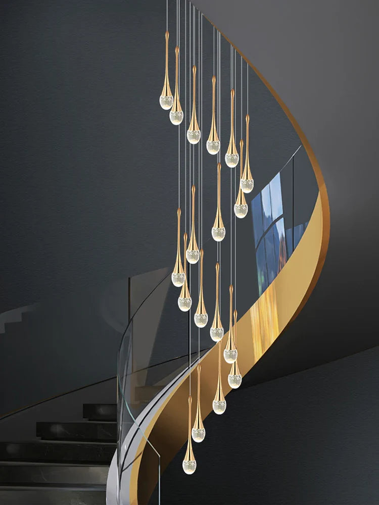 Afralia™ Crystal Chandelier: Modern LED Hanging Lamp for Living Room, Villa, and Staircase