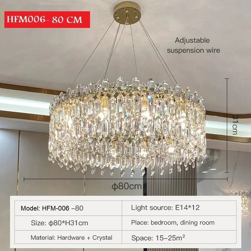 Afralia™ Clear Crystal LED Chandelier: Trendy Modern Luxury Suspension Luminaire for Dining Room