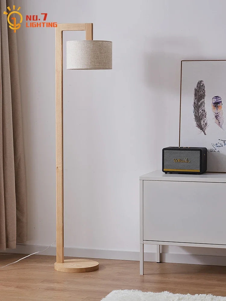Afralia™ Solid Wood LED Floor Lamp | Minimalist Nordic Design for Living Room Bedroom