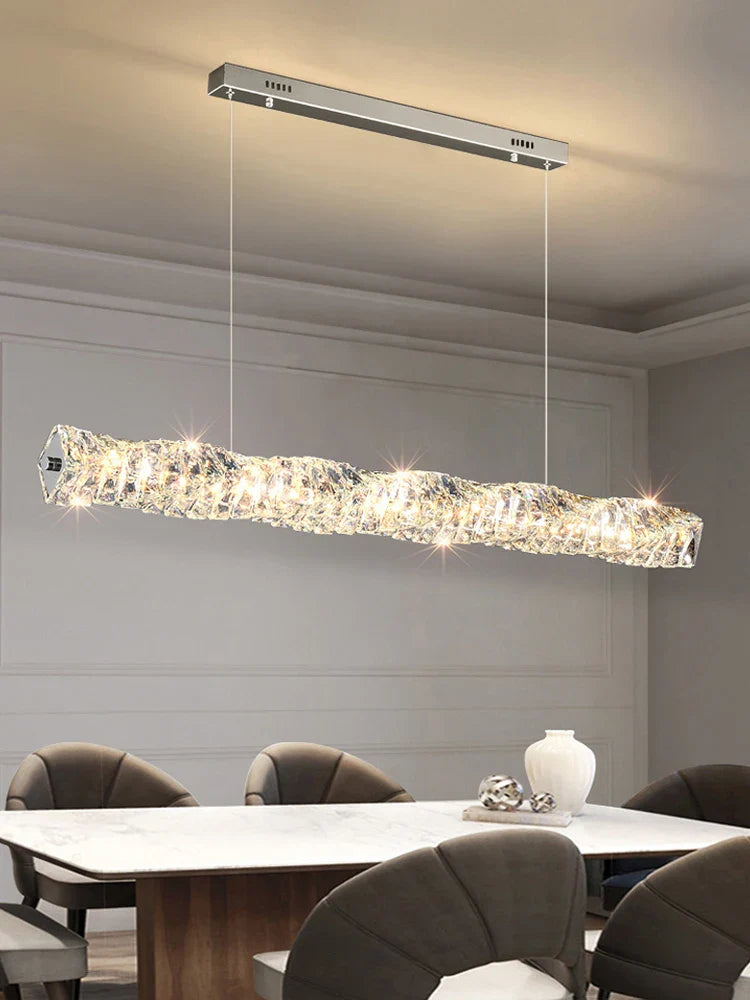 Afralia™ Glass Chandelier LED Ceiling Light Fixture Modern for Living Room Hotel Dining Hall