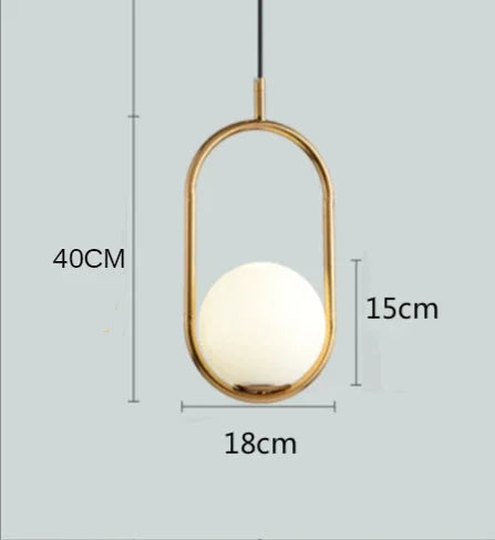 Afralia™ Modern Minimalist Metal Pendant Light Glass Ball Kitchen Living Room Decor