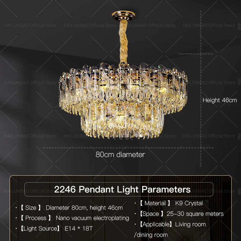 Afralia™ Crystal Luxury Chandelier: French Atmosphere Restaurant Lighting