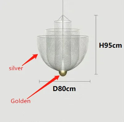 Afralia™ Grid Meshmatics Dimmable LED Chandelier Pendant - Modern Metal Design