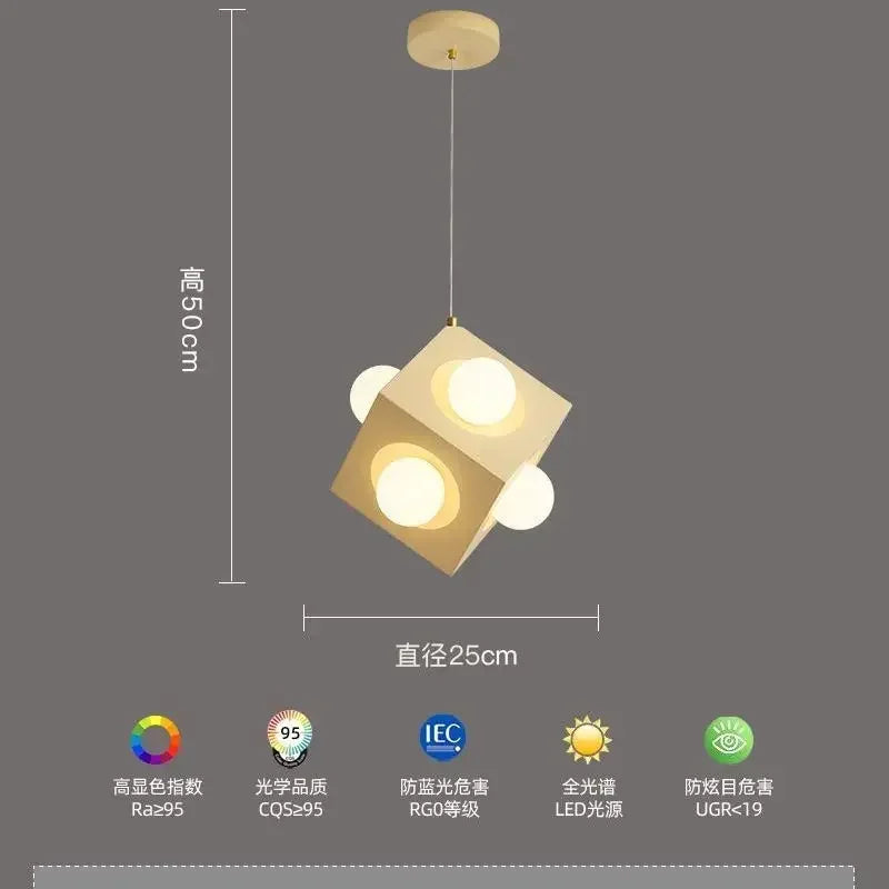 Afralia™ Minimalist Square Chandelier Dining Room Lamp Online Celebrity Light Luxe Designer