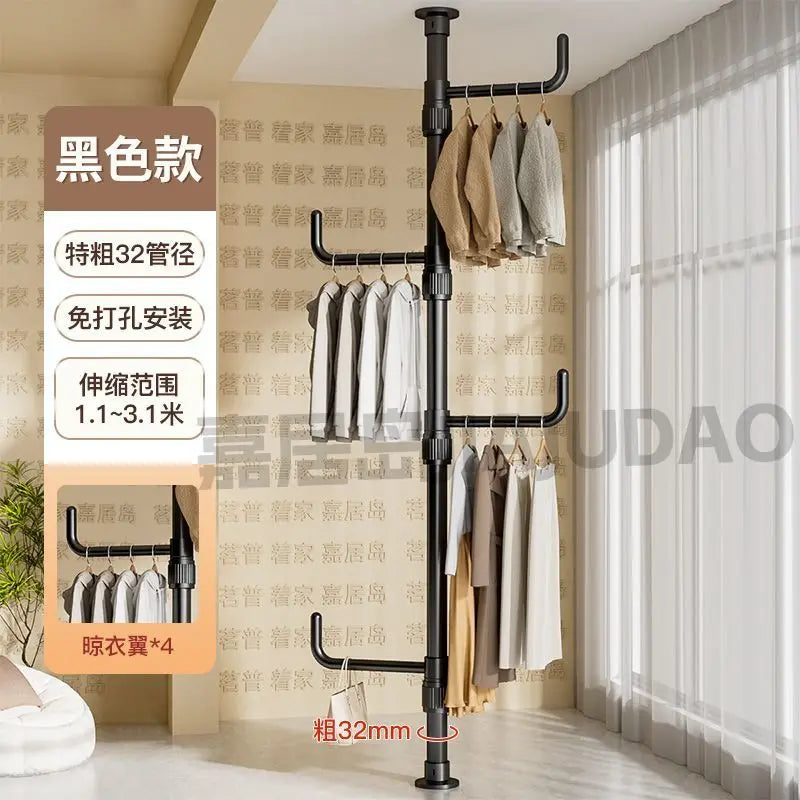 Afralia™ Clothing Storage Hanging Rail Coat Rack for Bedroom and Living Room