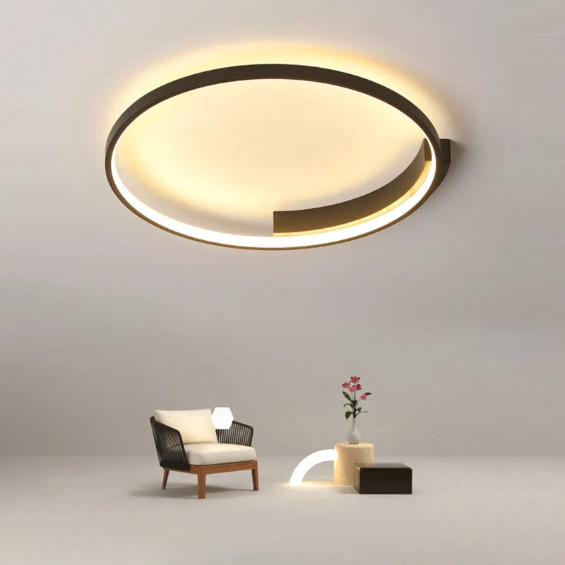 Afralia™ Modern Round LED Ceiling Light for Living Room Bedroom Dining Nordic Design