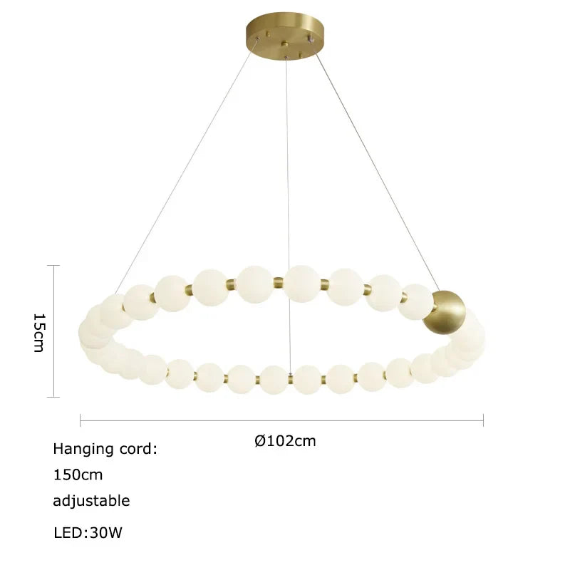 Afralia™ Love Gold Chrome Chandelier LED Suspension Lighting for Dinning Room