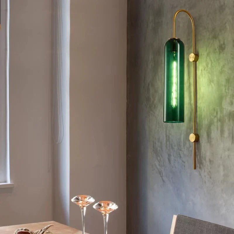 Afralia™ Green Glass Nordic Pendant Light E27 Suspension Fixture for Living and Bedroom