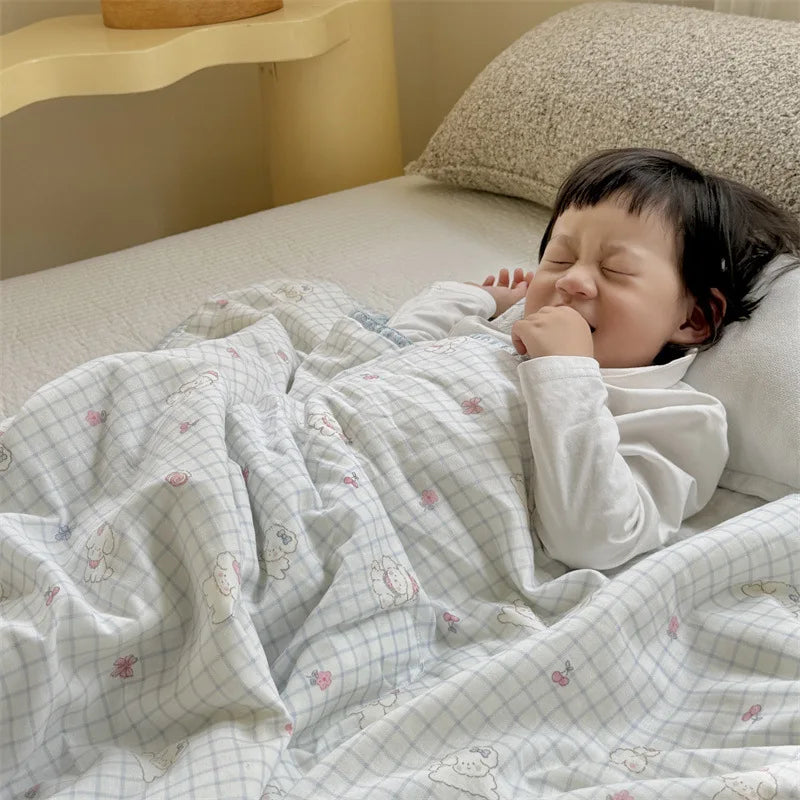 Afralia™ Kids Cartoon Printed Cooling Summer Blanket - Soft Lightweight Comforter