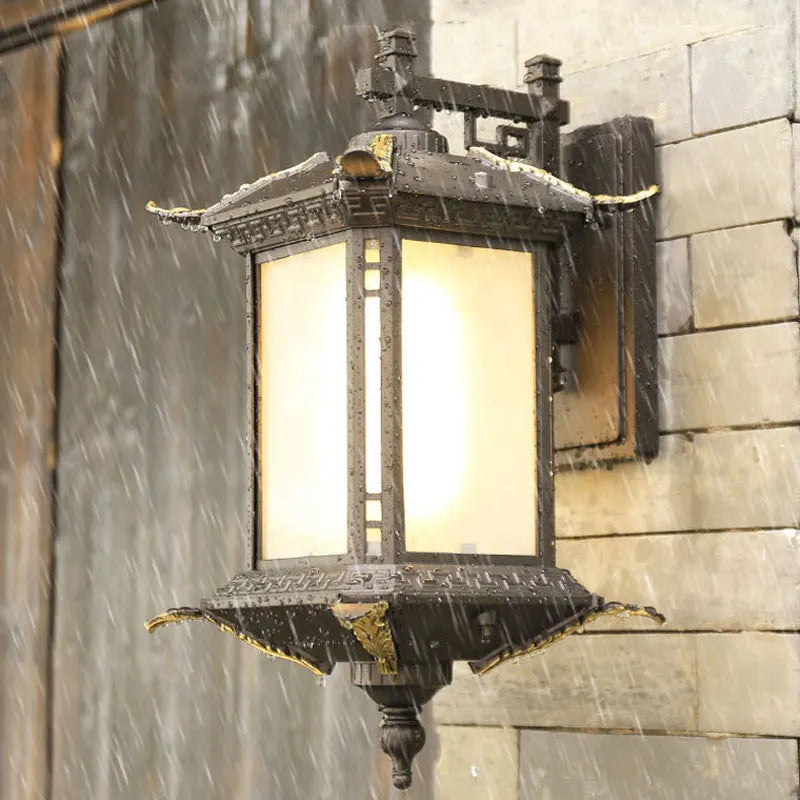 Afralia™ Outdoor Waterproof Chinese Style Wall Lamp for Courtyard, Balcony, Garden, Walkway