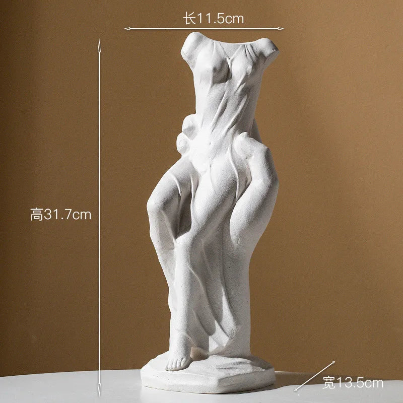 Afralia™ Venus Hand Ceramic Vase Nude Art Decor Ornament Palm Home Decoration