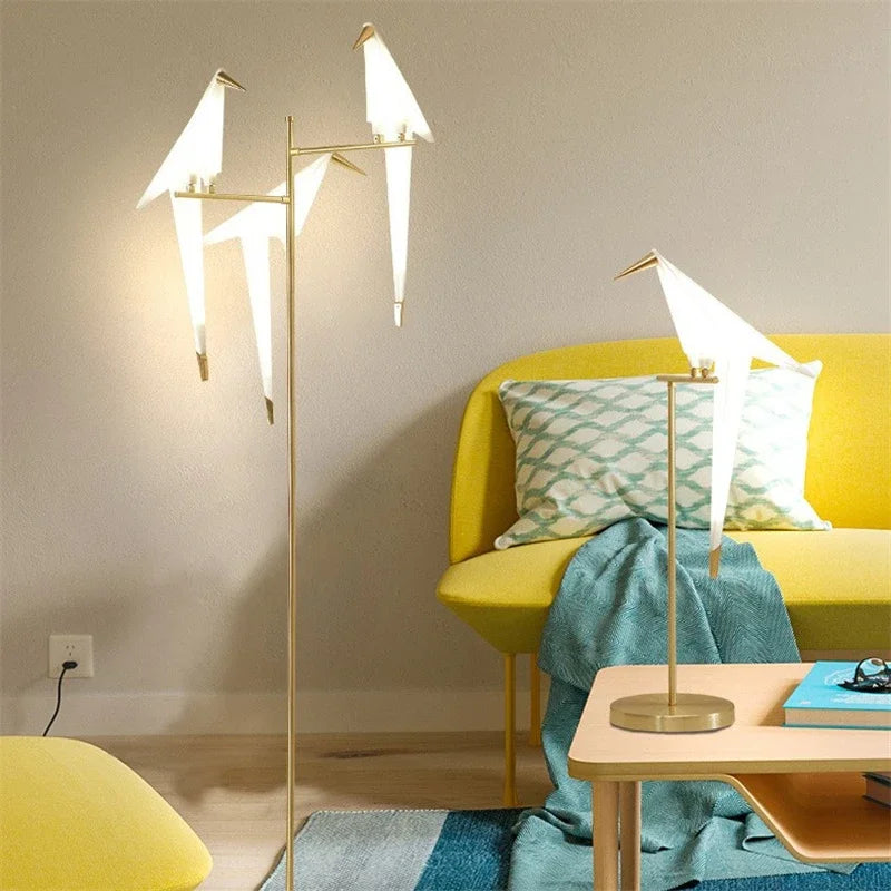 Afralia™ Paper Crane LED Table Lamp for Home Art Decor