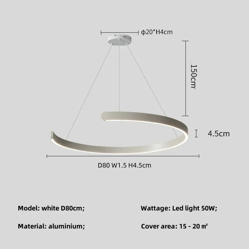 Afralia™ Black LED Chandelier Pendant Light for Foyer Stairs Bar, Minimalist Indoor Hanging Lamp