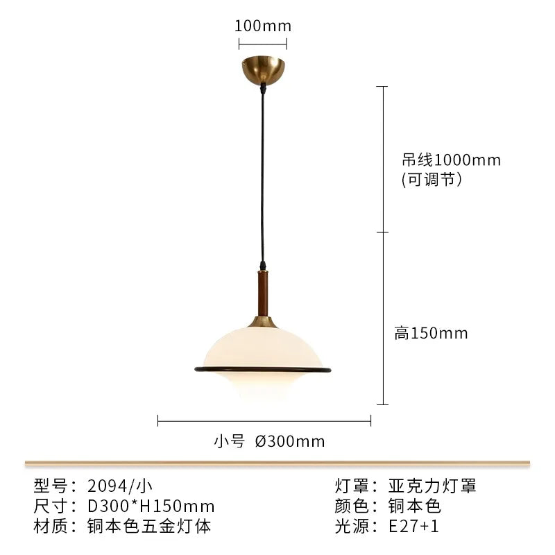 Afralia™ French Medieval Saucer Pendant Lights LED E27 Acrylic Designer Hanging Lamp
