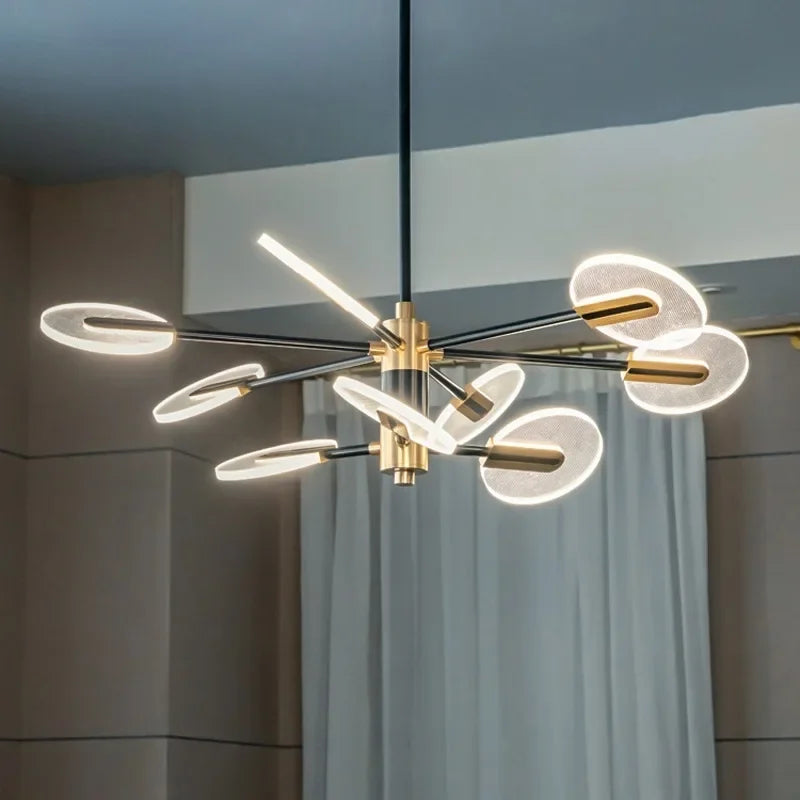 Afralia™ Nordic Iron LED Chandelier Rotatable Pendant Lamp for Dining Room, Living Room, Bedroom