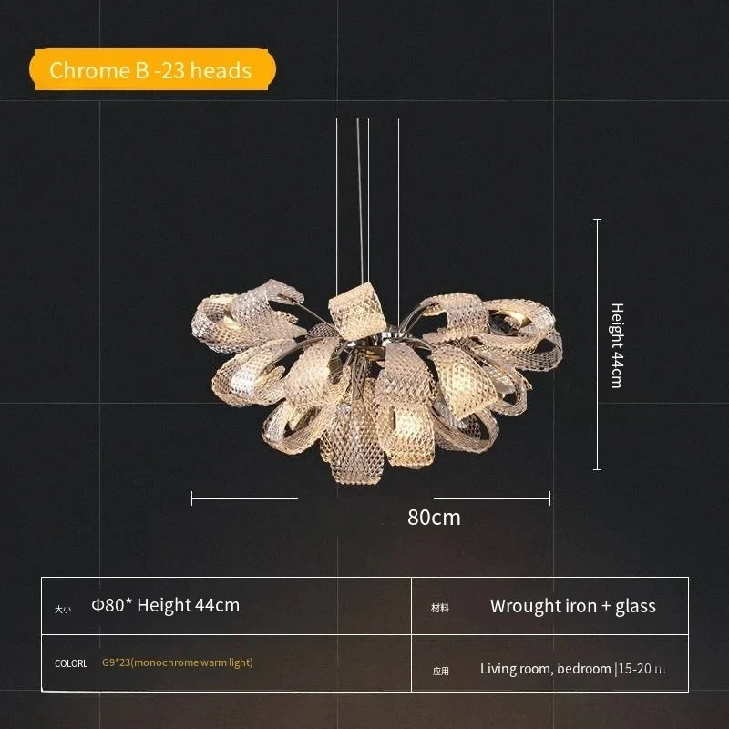 Afralia™ Luxury Villa Crystal Glass Chandelier - Designer French Art Light for Living Room