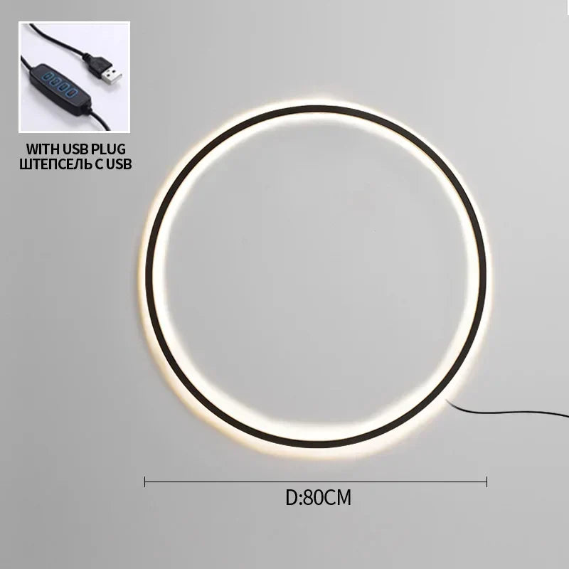 Afralia™ Nordic Ring LED Wall Lamp Modern Sconce for Living Room Bedroom Hallway