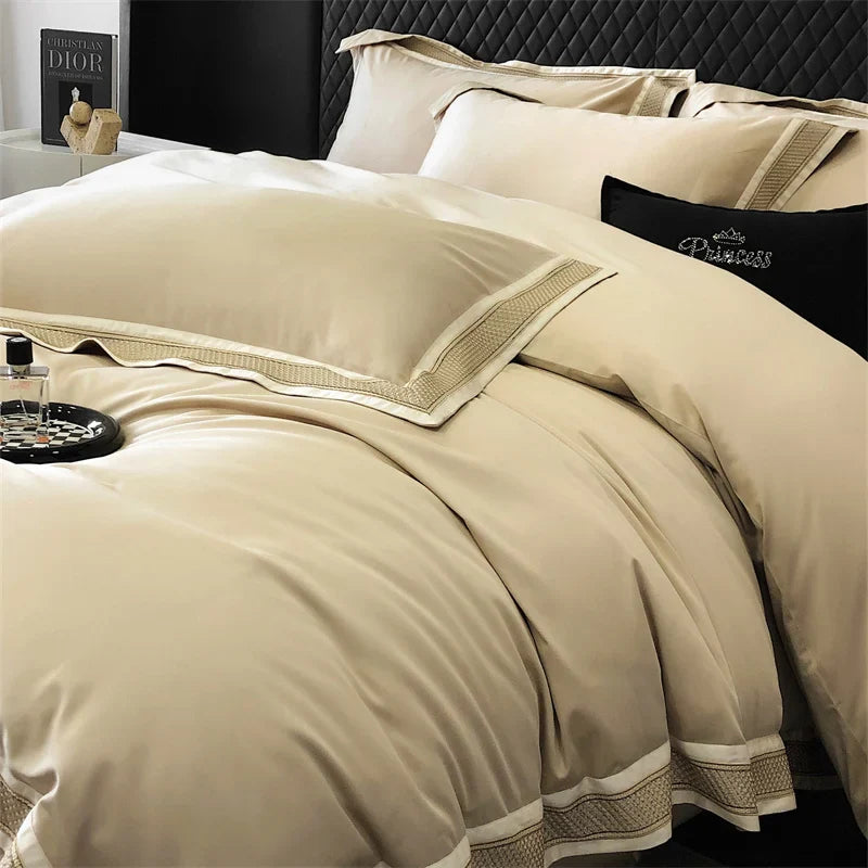 Afralia™ 1000TC Luxury Embroidery Bedding Set - Full/Queen/King 4Pcs