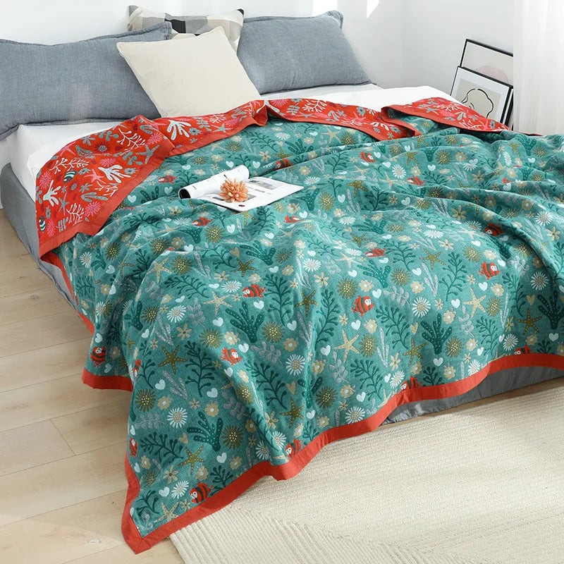 Nordic Cotton Gauze Throw Blanket for Bedroom & Sofa by Afralia™