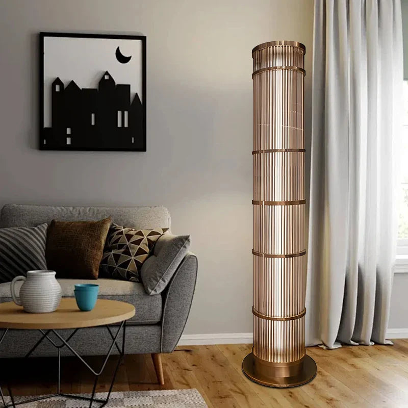 Afralia™ Luxury Glass Floor Lamp for Chic Living Spaces