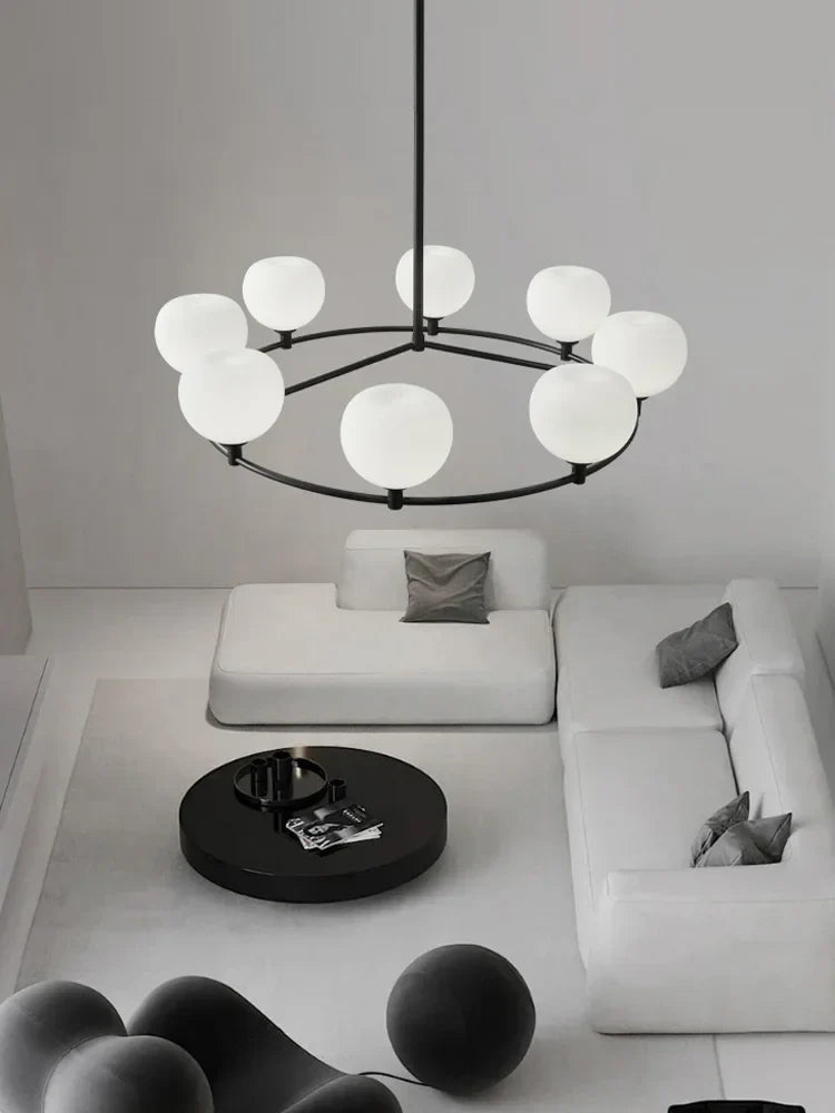 Afralia™ Copper Glass Chandelier: Stylish Hanging Light for Living Room, Bedroom, Dining Room