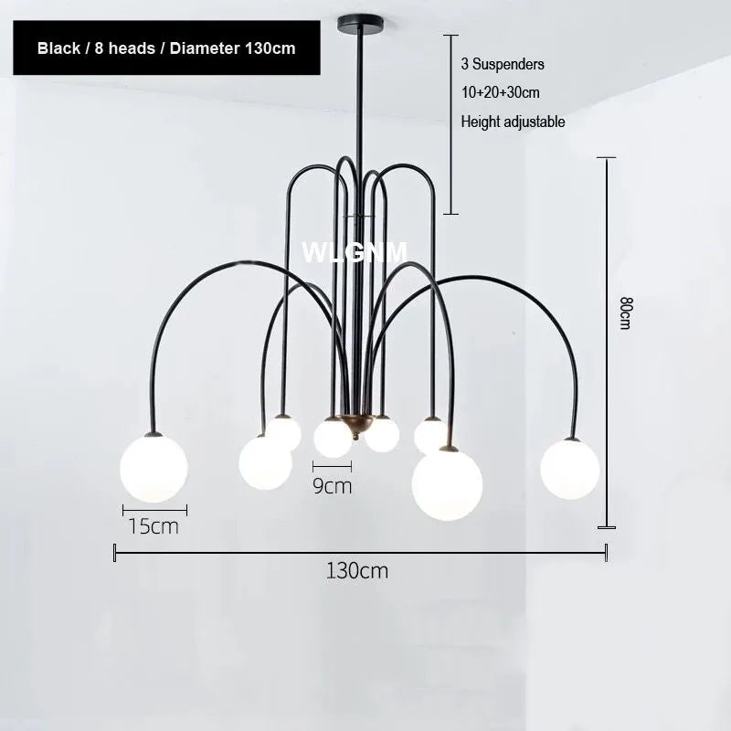 Afralia™ Glass Ball Chandelier: Modern Living Room Dining Kitchen Ceiling Light Fixtures
