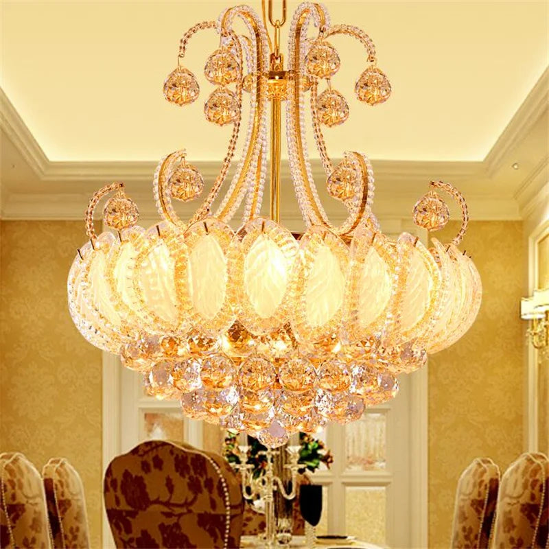 Afralia™ Crystal Chandelier LED Ceiling Lighting for Living Room Bedroom Kitchen Hallway