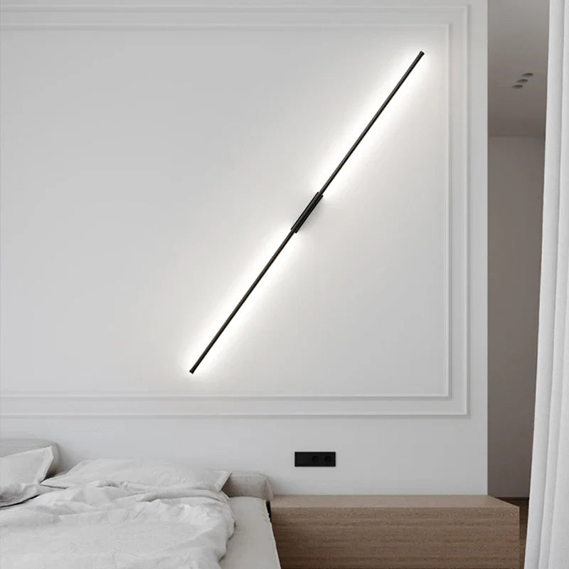 Afralia™ Linear LED Wall Sconce for Sofa Background Lighting Fixtures