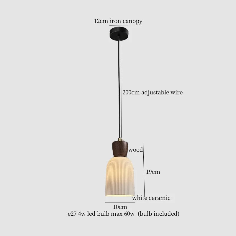 Afralia™ Nordic White Ceramic LED Pendant Light for Modern Living Spaces