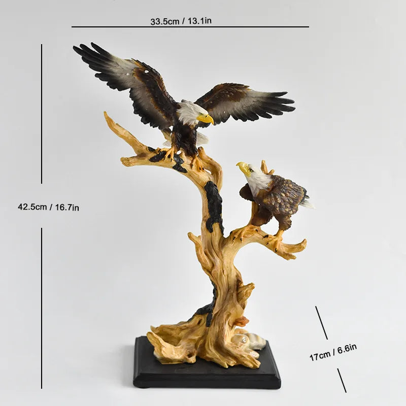 Afralia™ Resin Bald Eagle Sculpture - Simulated Bird Home Decor Figurine