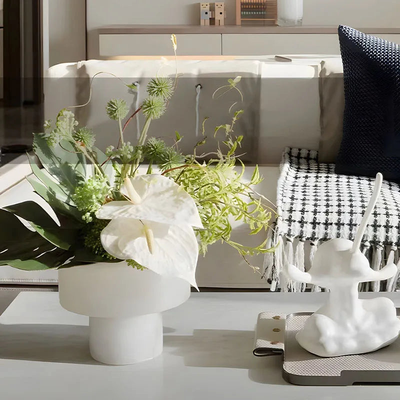 Afralia™ Marble Pillar Vase for Modern Home Decoration