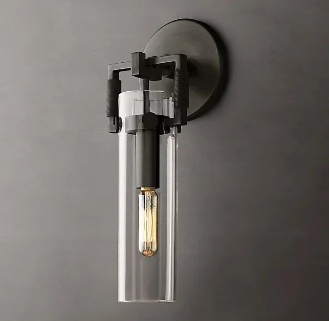 Afralia™ Glass Wall Lamp Industrial Style Retro Sconce for Bedroom Study Loft Dining Room