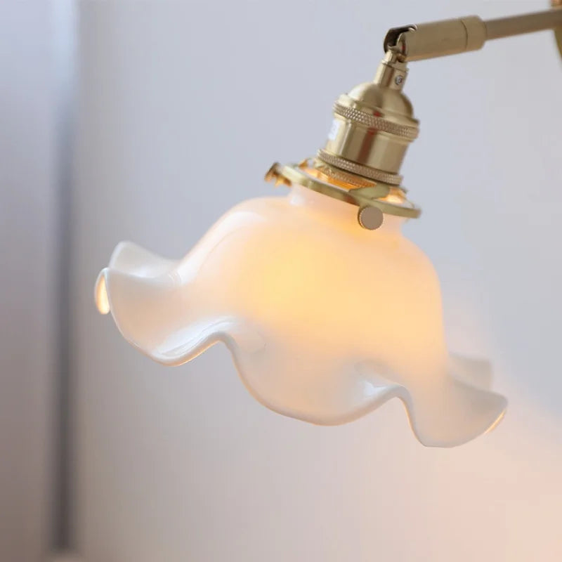 Afralia™ Ceramic LED Wall Lights | Pull Chain Switch | Bedroom Mirror Fixture