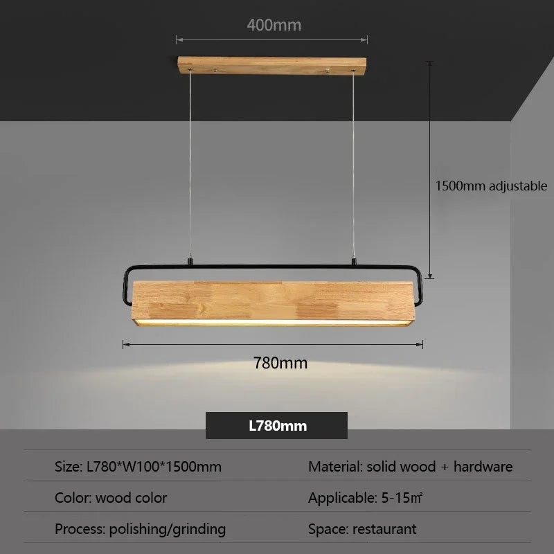 Afralia™ Solid Wood LED Chandelier for Modern Minimalist Home Decor