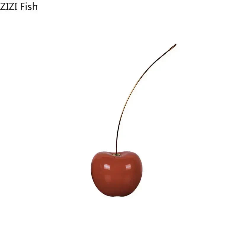 Afralia™ Cherry Fruit Sculpture Resin Desk Ornament Modern Home Decoration