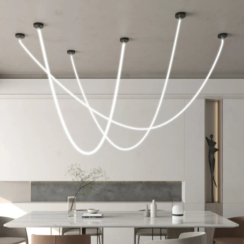 Afralia™ Nordic Hose LED Chandelier for Home Lighting in Dining Living Room Kitchen Bedroom