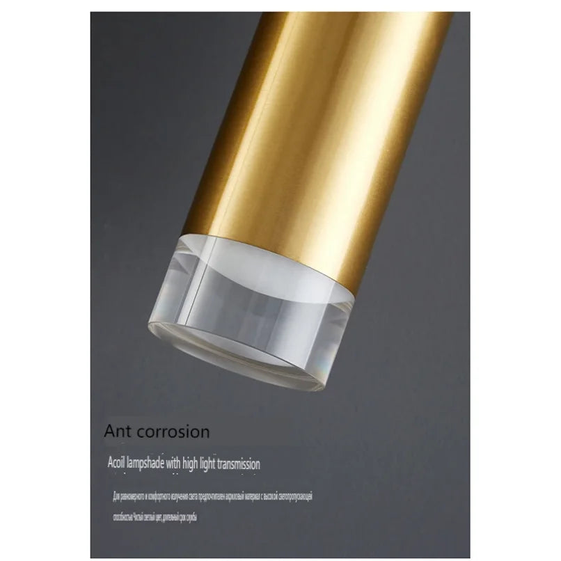 Afralia™ Modern Tube LED Pendant Light for Bedroom, Hotel, and Restaurant Decoration